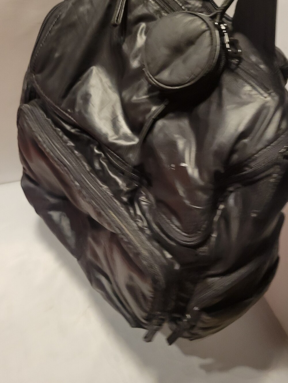 Caraa Diaper Bag Baby Backpack Medium Black Nylon Bottle Zip Pockets Insulated - Picture 6 of 6